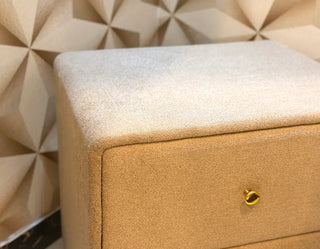 Modern Fluted Luxury Complete Bedroom Set (Beige Chenille)