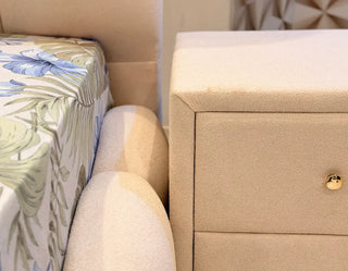 Luxury Velvet Channel-Tufted Complete Bedroom Set with Storage Bench | Bed, 2 Side Tables & Dressing