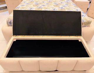 Luxury Velvet Channel-Tufted Complete Bedroom Set with Storage Bench | Bed, 2 Side Tables & Dressing