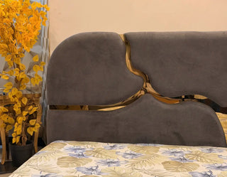Modern Luxury Split-Design Velvet Bed with Attached Side Tables