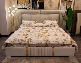 Modern Boucle Upholstered Luxury Bed