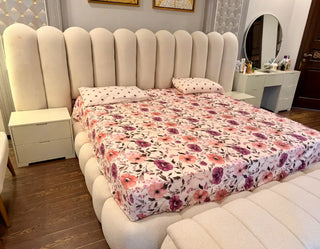 Luxury Complete Bedroom Set – Bed, Side Tables, Dressing, Mirrors, Chairs & Ottoman