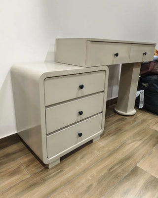 Modern Upholstered Bed Set with Side Tables & Dressing
