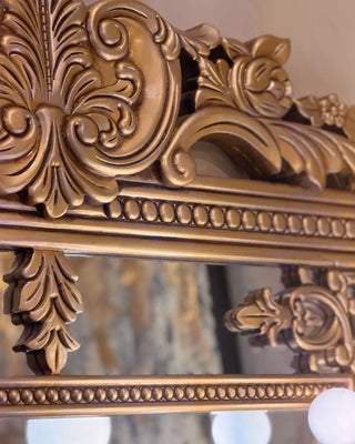Royal Carved Gold-Finish Full-Length Floor Mirror