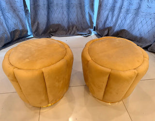 Modern Luxury Velvet Stool / Ottoman | Tufted Accent Pouffe