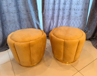 Modern Luxury Velvet Stool / Ottoman | Tufted Accent Pouffe