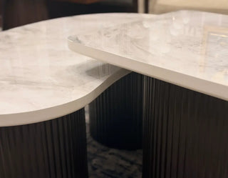 Modern Marble Top Nesting Coffee Tables – Set of 2