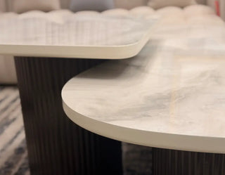 Modern Marble Top Nesting Coffee Tables – Set of 2