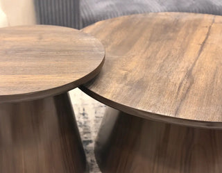 Modern Round Wooden Coffee Tables – Set of 2