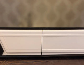 Modern Black and White TV Console with 4 Drawers