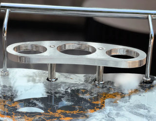Modern 3-Tier Serving Trolley with Marble-Effect Shelves