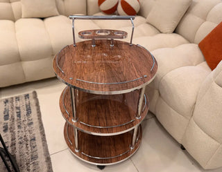 Modern 3-Tier Rolling Bar Cart & Tea Trolley