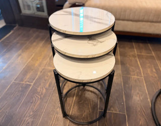 Modern Marble-Top Nesting Coffee Table Set (Pack of 3)