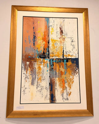 Urban Rust and Gold Abstract Textured Wall Art | Modern Mixed Media Canvas Painting with Wooden Frame