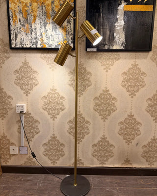 Modern Multi-Head Gold Finish Floor Lamp