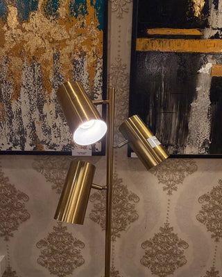 Modern Multi-Head Gold Finish Floor Lamp