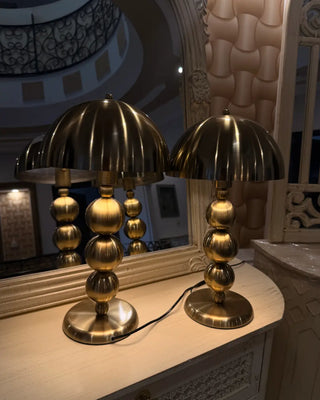 Modern Stacked Spheres Metallic Table Lamps Set