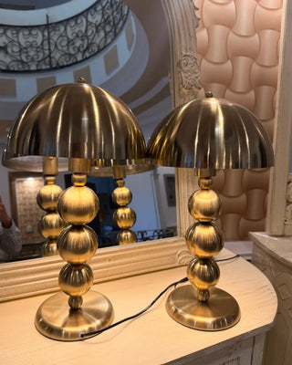 Modern Stacked Spheres Metallic Table Lamps Set