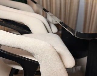 Modern 6-Seater Dining Set with Luxurious Curved Chairs