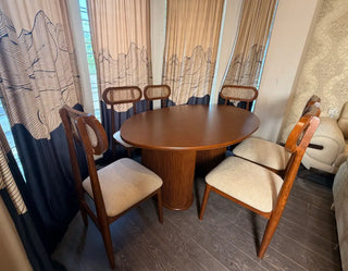 Modern Wooden Dining Table Set with 6 Chairs
