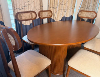 Modern Wooden Dining Table Set with 6 Chairs