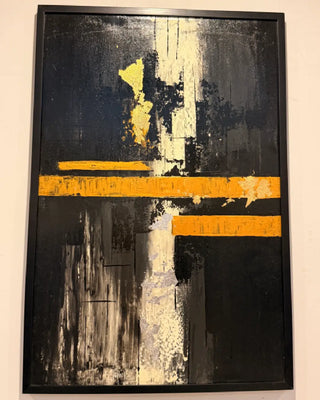 Modern Black & Gold Textured Abstract Wall Art