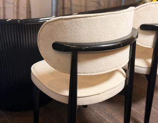 Modern Luxury High-Gloss Dining Table Set with Curved Chairs