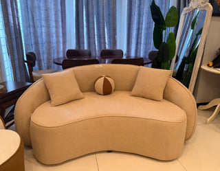 Modern Curved 3-Seater Boucle Sofa