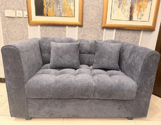 Modern Tufted Velvet 3-2-1 Seater Sofa Set (Steel Blue)