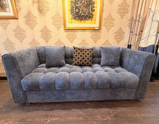 Modern Tufted Velvet 3-2-1 Seater Sofa Set (Steel Blue)