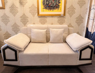 Modern Geometric 3-2-1 Seater Sofa Set (Beige Chenille)