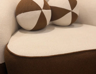 3-2-1 Brown & Cream Boucle Sofa Set