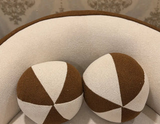 3-2-1 Brown & Cream Boucle Sofa Set