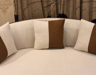 3-2-1 Brown & Cream Boucle Sofa Set