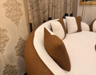 3-2-1 Brown & Cream Boucle Sofa Set