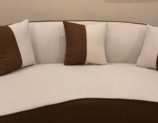3-2-1 Brown & Cream Boucle Sofa Set