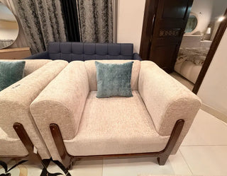 Modern Shiny Boucle 3-2-1 Seater Sofa Set