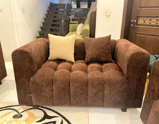 Modern Brown Boucle 321-Seater Sofa