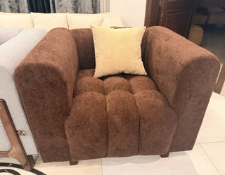 Modern Brown Boucle 321-Seater Sofa