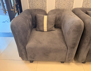 Modern 3+2+1 Seater Luxury Sofa Set | Textured Grey Living Room Seating