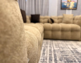 Modern Bouclé 6 Seater L-Shape Sectional Sofa (Mustard)