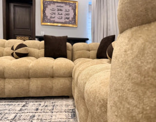 Modern Bouclé 6 Seater L-Shape Sectional Sofa (Mustard)