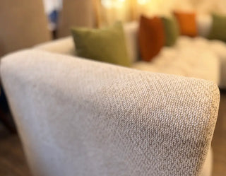 6-Seater Jute Fabric Sectional Sofa