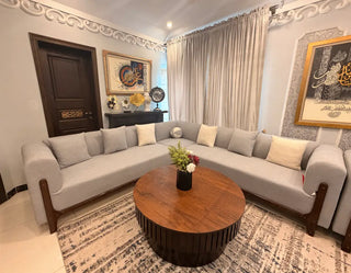Boucle Fabric L-Shape Sofa Set