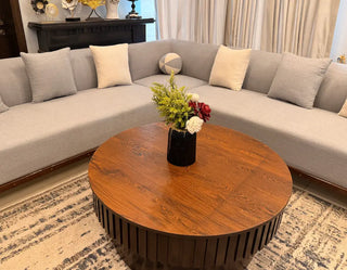 Boucle Fabric L-Shape Sofa Set