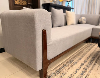 Boucle Fabric L-Shape Sofa Set