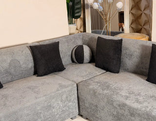 Modern 7-Seater Adjustable Armrest Boucle L-Shape Sofa
