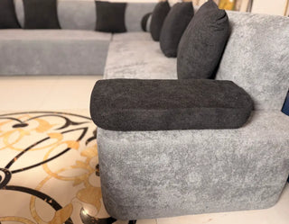 Modern 7-Seater Adjustable Armrest Boucle L-Shape Sofa