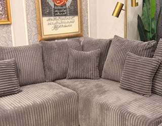 Modern 7-Seater Boucle L-Shape Sofa with Ottoman