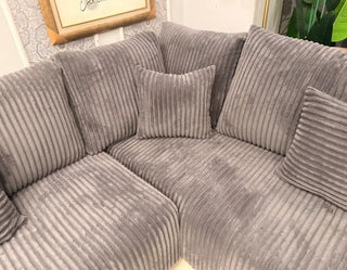 Modern 7-Seater Boucle L-Shape Sofa with Ottoman